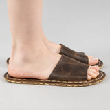 Coffee Barefoot Slide Sandals from Atlantis Handmade Shoes