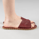 Red Barefoot Slide Sandals from Atlantis Handmade Shoes