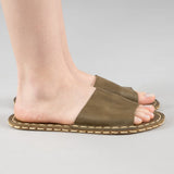 Green Barefoot Slide Sandals from Atlantis Handmade Shoes