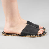 Black Barefoot Slide Sandals from Atlantis Handmade Shoes
