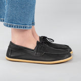 Women's Black Boat Shoes from Atlantis Handmade Shoes