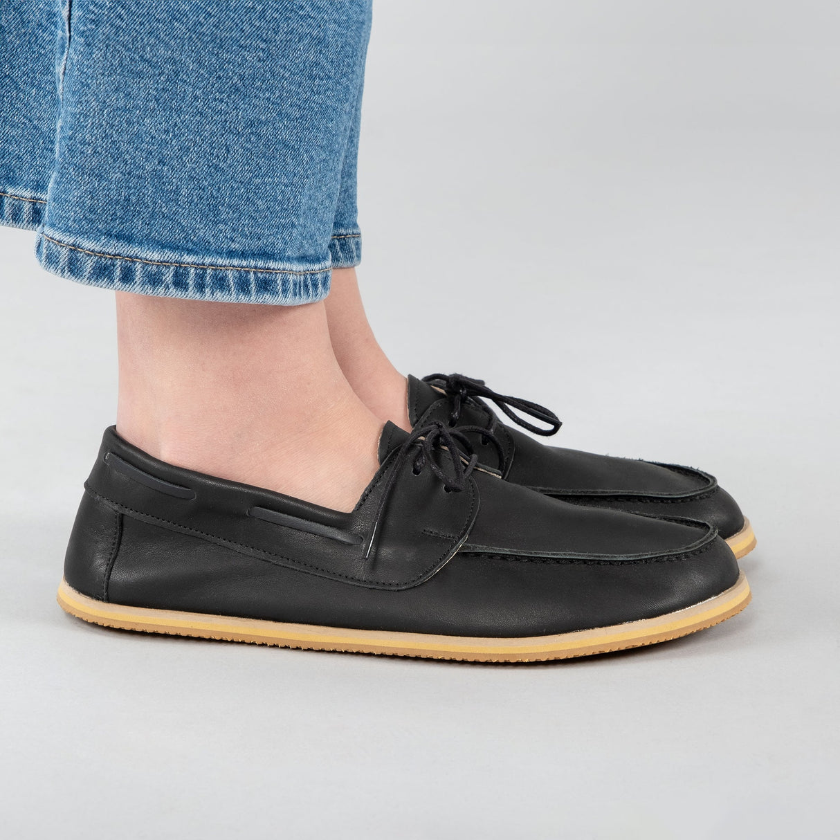 Men's Black Boat Shoes from Atlantis Handmade Shoes