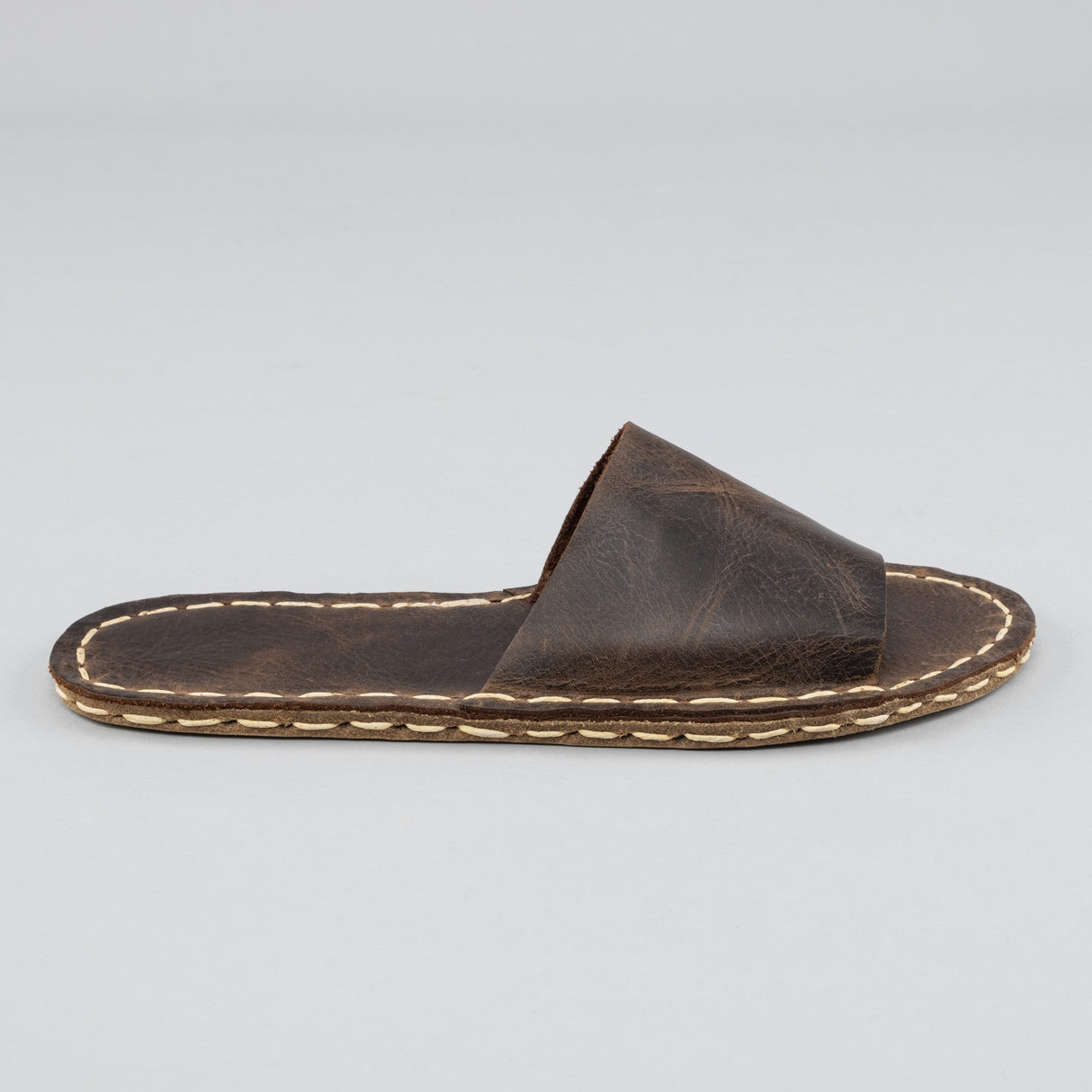 Coffee Barefoot Slide Sandals from Atlantis Handmade Shoes