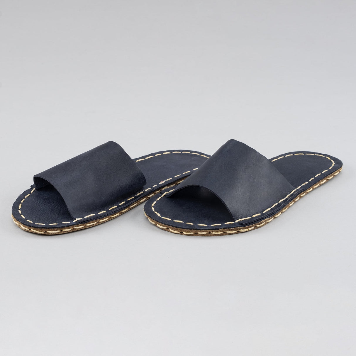 Blue Barefoot Slide Sandals from Atlantis Handmade Shoes