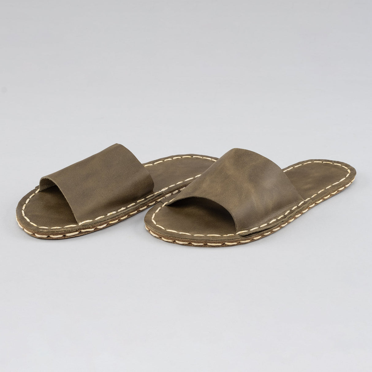 Green Barefoot Slide Sandals from Atlantis Handmade Shoes