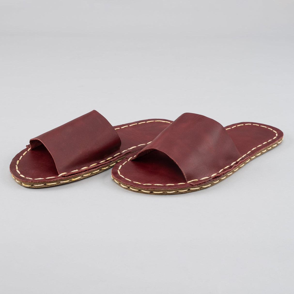Red Barefoot Slide Sandals from Atlantis Handmade Shoes