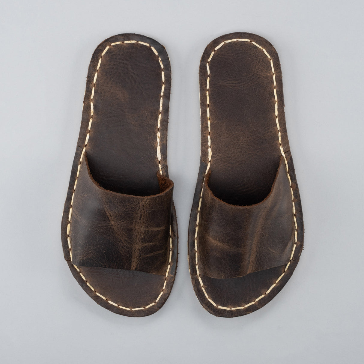 Coffee Barefoot Slide Sandals from Atlantis Handmade Shoes
