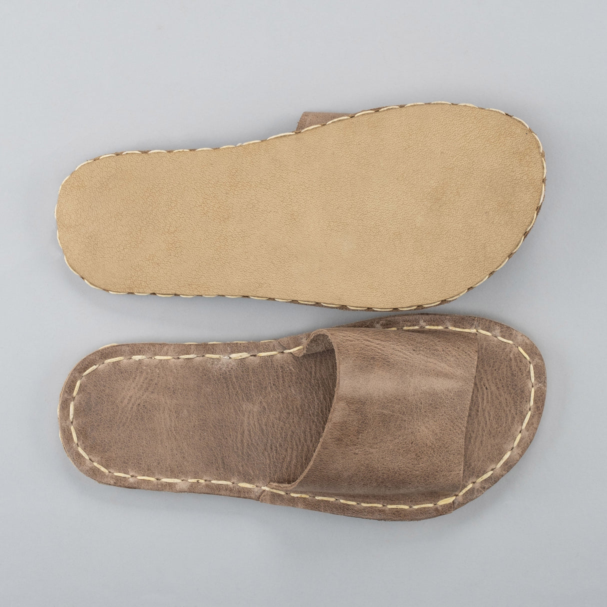 Tan Barefoot Slide Sandals from Atlantis Handmade Shoes