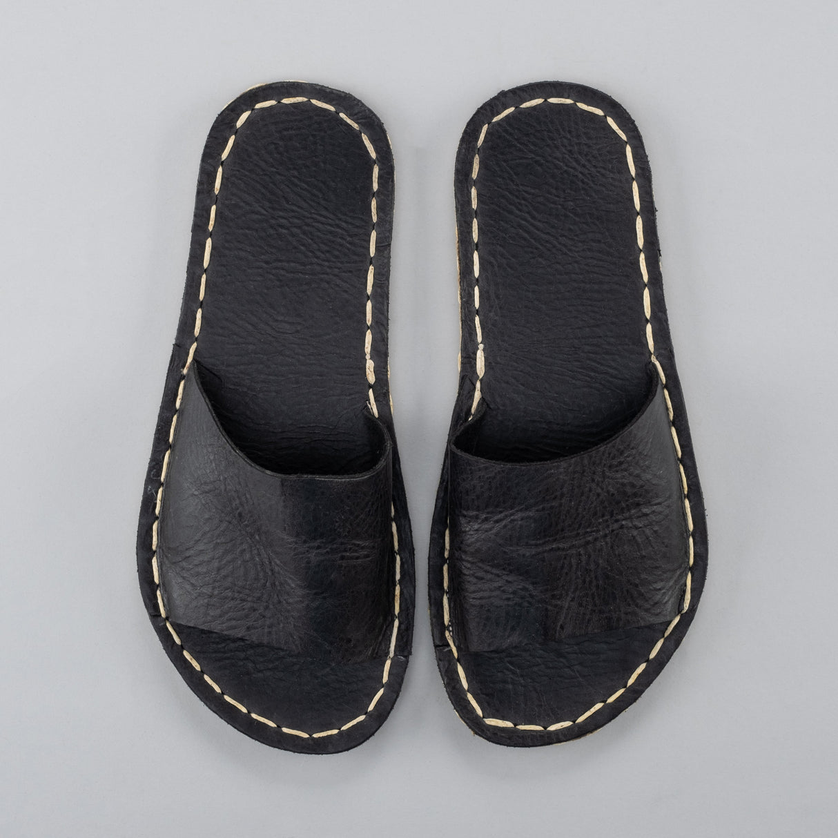 Black Barefoot Slide Sandals from Atlantis Handmade Shoes