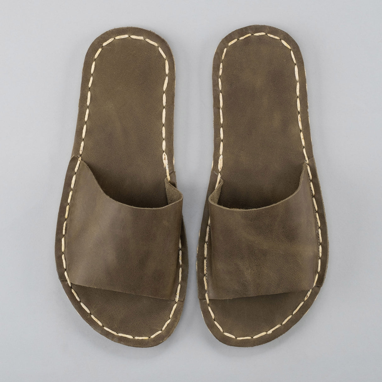 Green Barefoot Slide Sandals from Atlantis Handmade Shoes