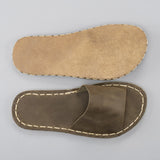 Green Barefoot Slide Sandals from Atlantis Handmade Shoes