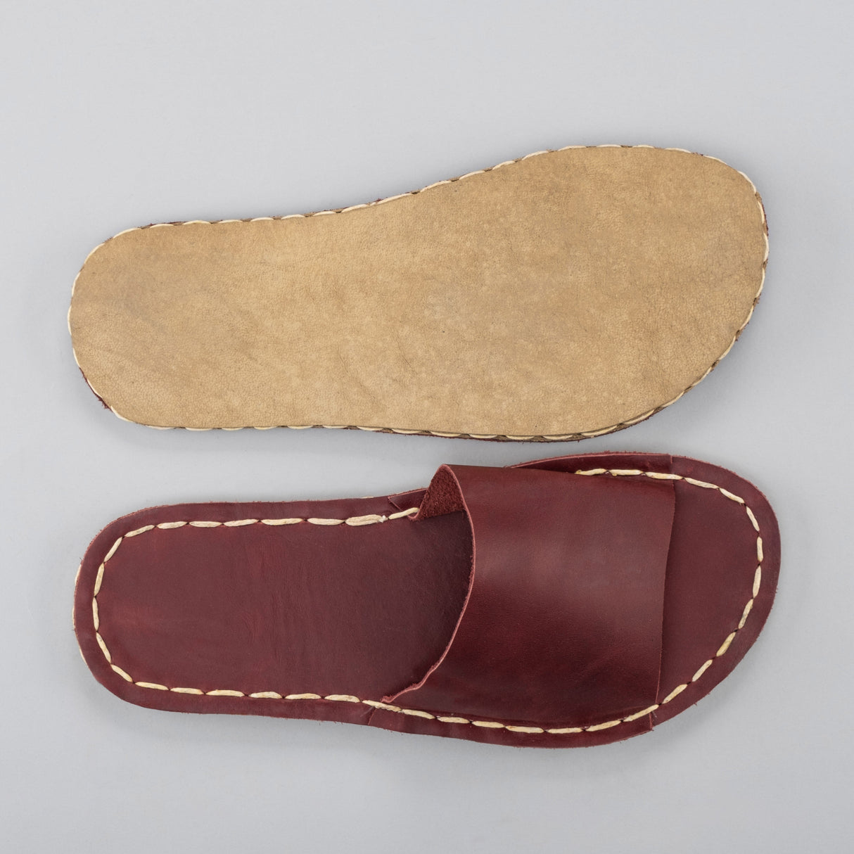 Red Barefoot Slide Sandals from Atlantis Handmade Shoes