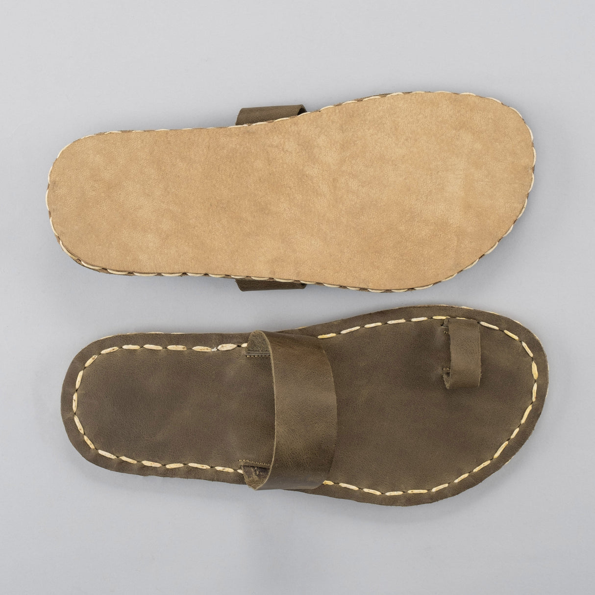 Green Barefoot Thong Sandals from Atlantis Handmade Shoes