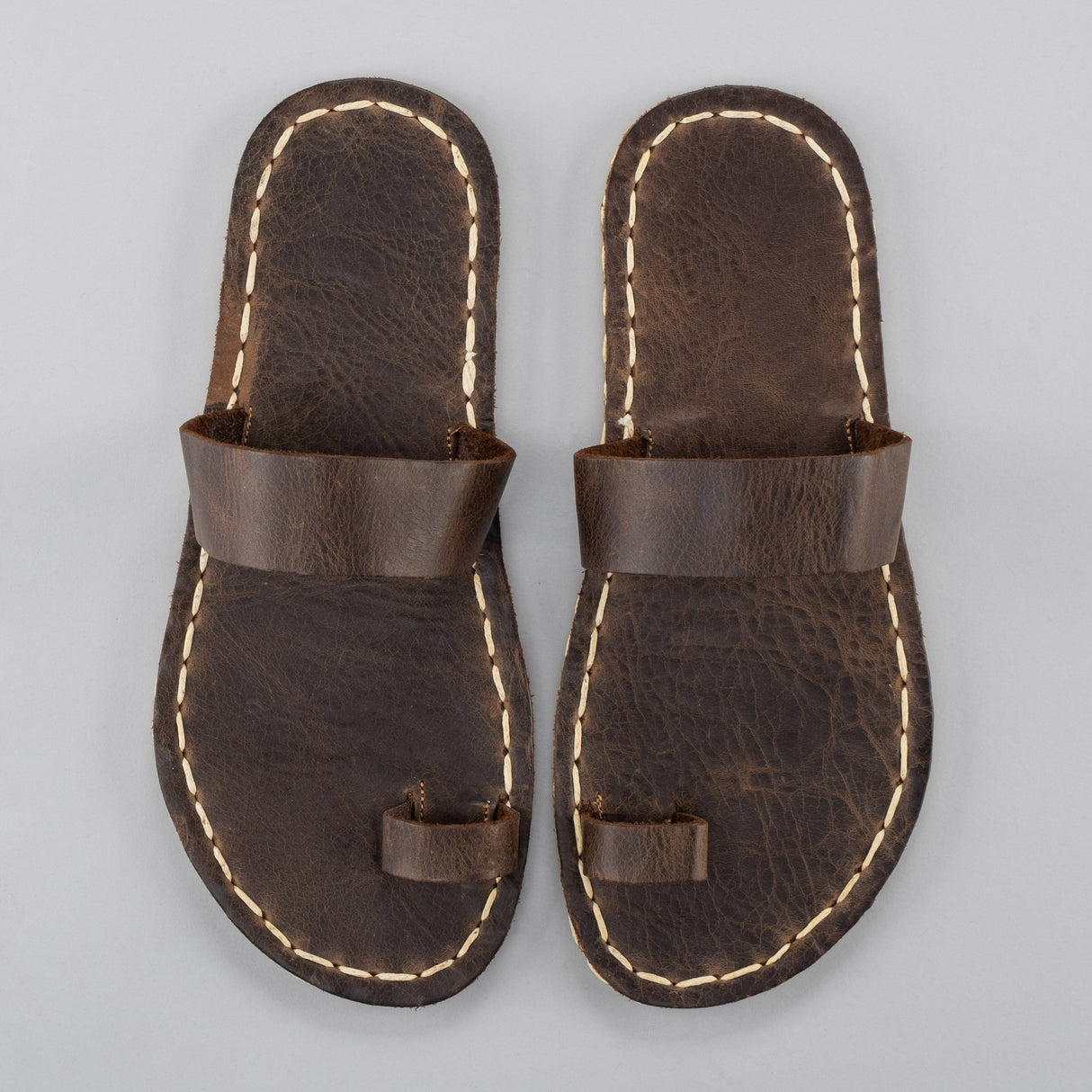 Coffee Barefoot Thong Sandals from Atlantis Handmade Shoes