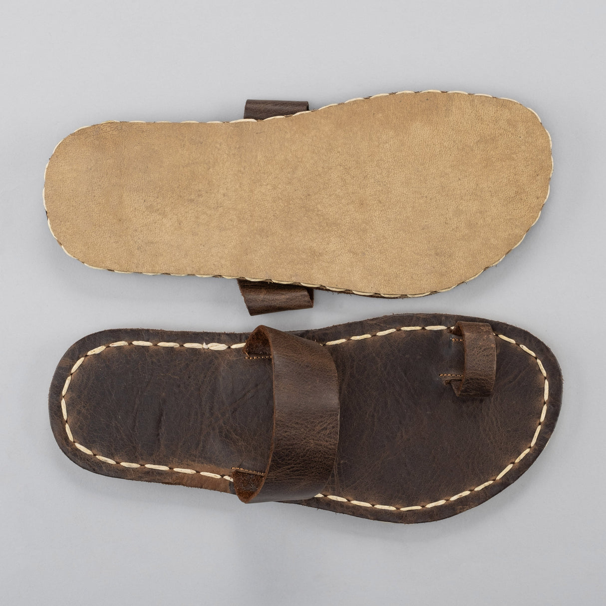 Coffee Barefoot Thong Sandals from Atlantis Handmade Shoes