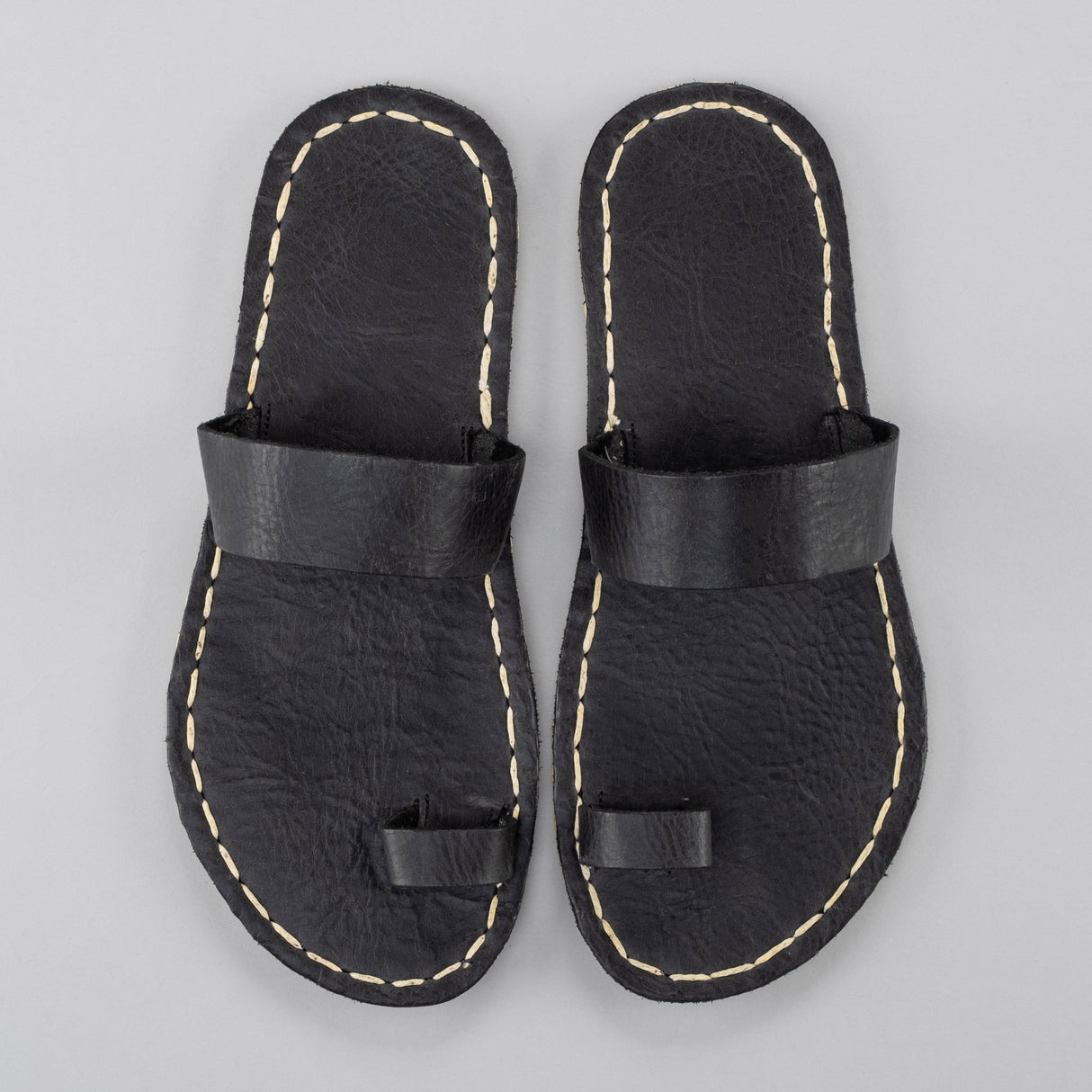 Black Barefoot Thong Sandals from Atlantis Handmade Shoes