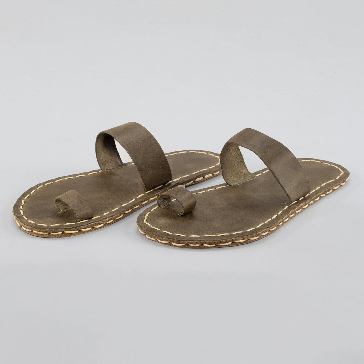 Green Barefoot Thong Sandals from Atlantis Handmade Shoes