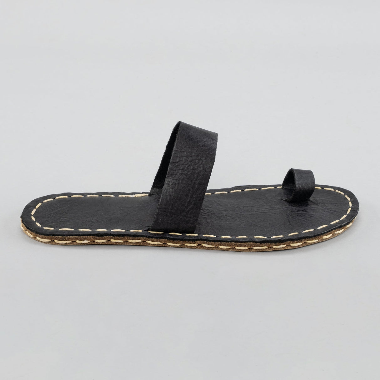 Black Barefoot Thong Sandals from Atlantis Handmade Shoes