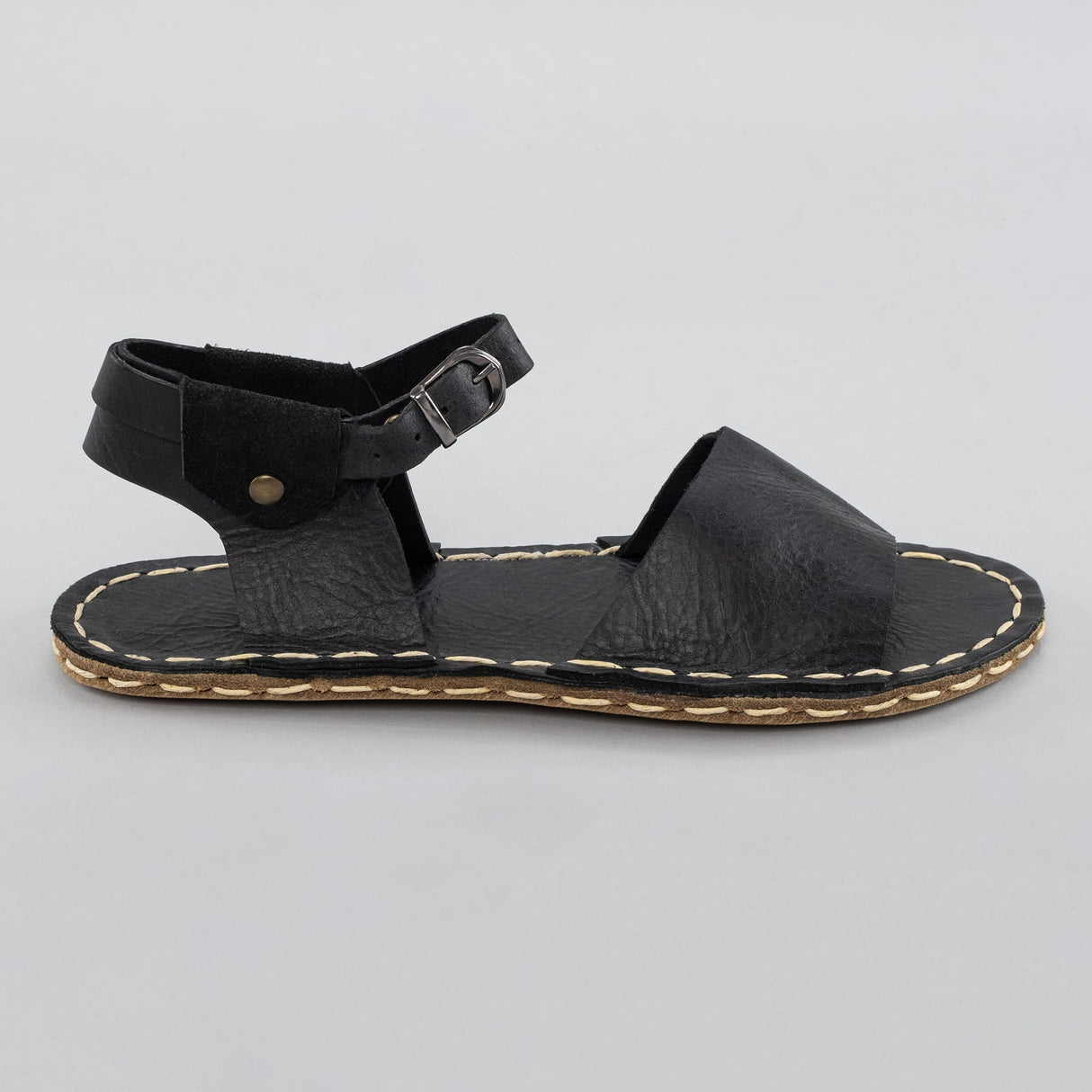 Black Opened Toe Barefoot Sandals from Atlantis Handmade Shoes