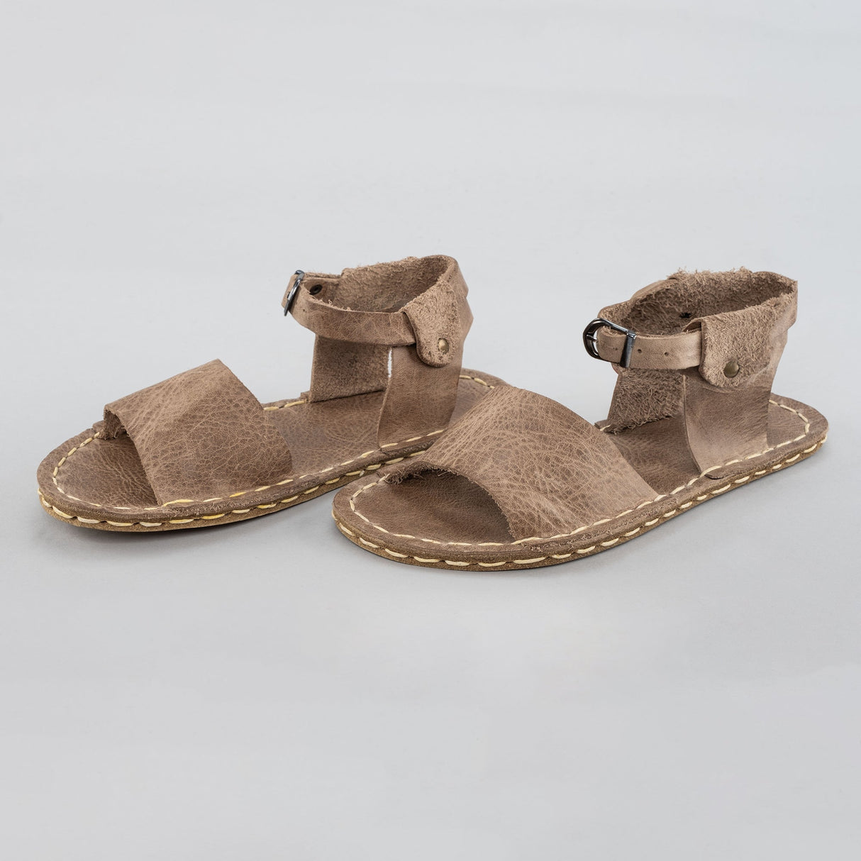 Tan Opened Toe Barefoot Sandals from Atlantis Handmade Shoes