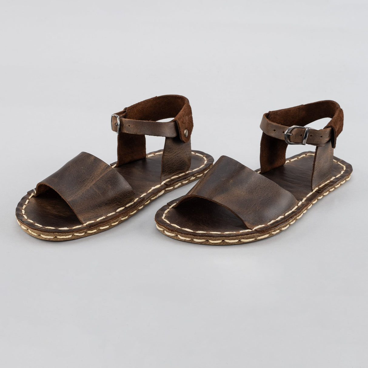 Coffee Opened Toe Barefoot Sandals from Atlantis Handmade Shoes