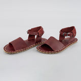 Red Opened Toe Barefoot Sandals from Atlantis Handmade Shoes