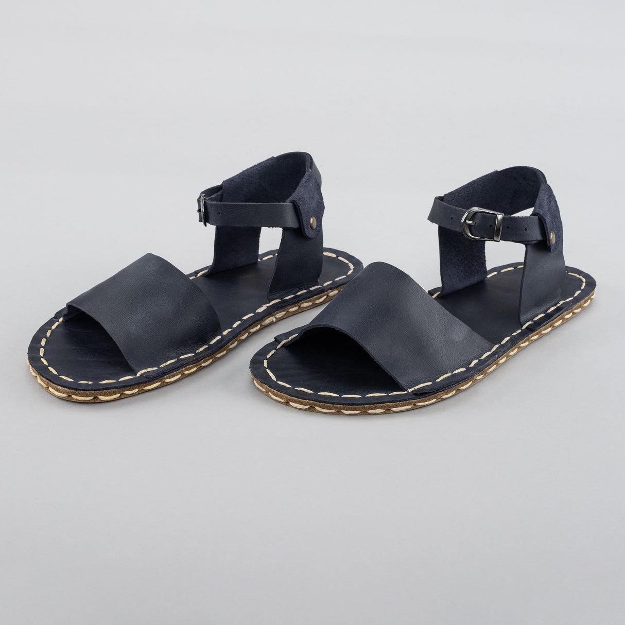 Blue Opened Toe Barefoot Sandals from Atlantis Handmade Shoes