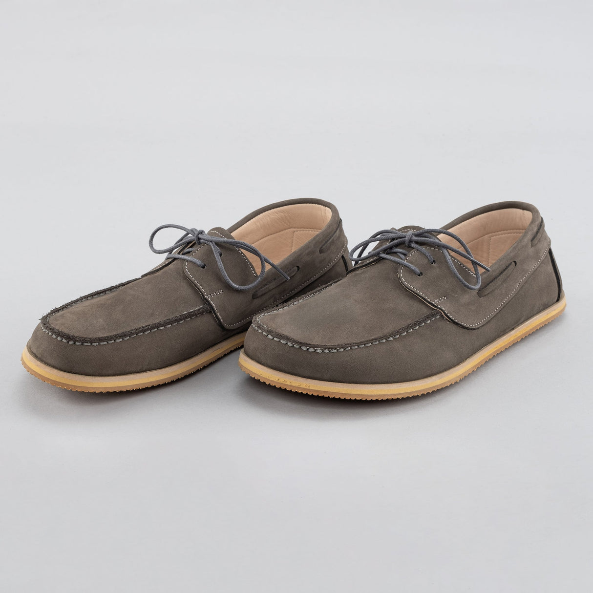Men's Gray Boat Shoes from Atlantis Handmade Shoes