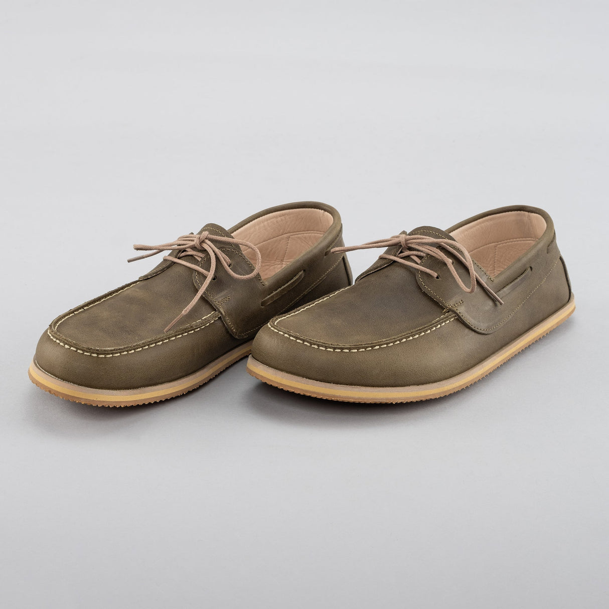 Women's Green Boat Shoes from Atlantis Handmade Shoes