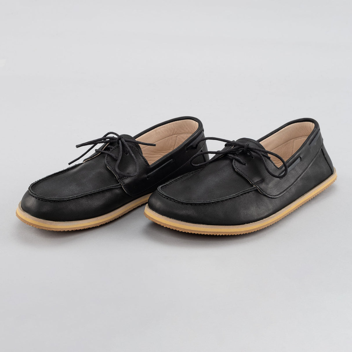 Women's Black Boat Shoes from Atlantis Handmade Shoes