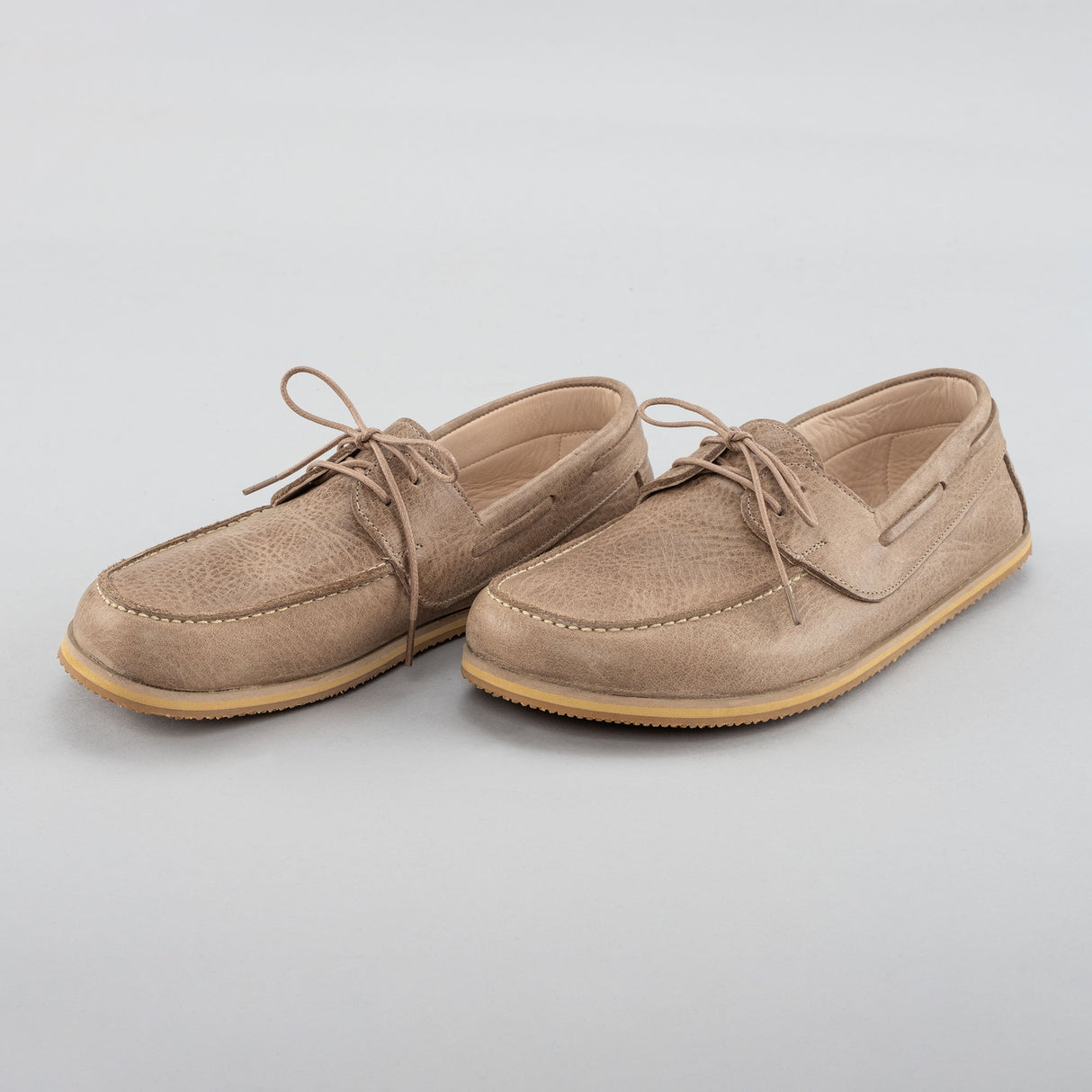 Men's Tan Boat Shoes from Atlantis Handmade Shoes