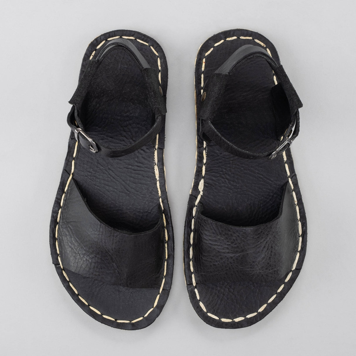 Black Opened Toe Barefoot Sandals from Atlantis Handmade Shoes
