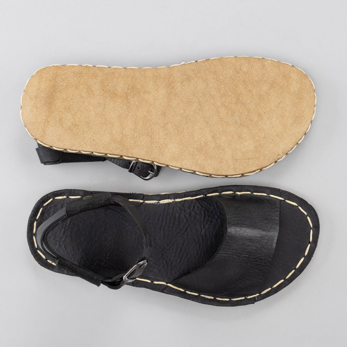 Black Opened Toe Barefoot Sandals from Atlantis Handmade Shoes