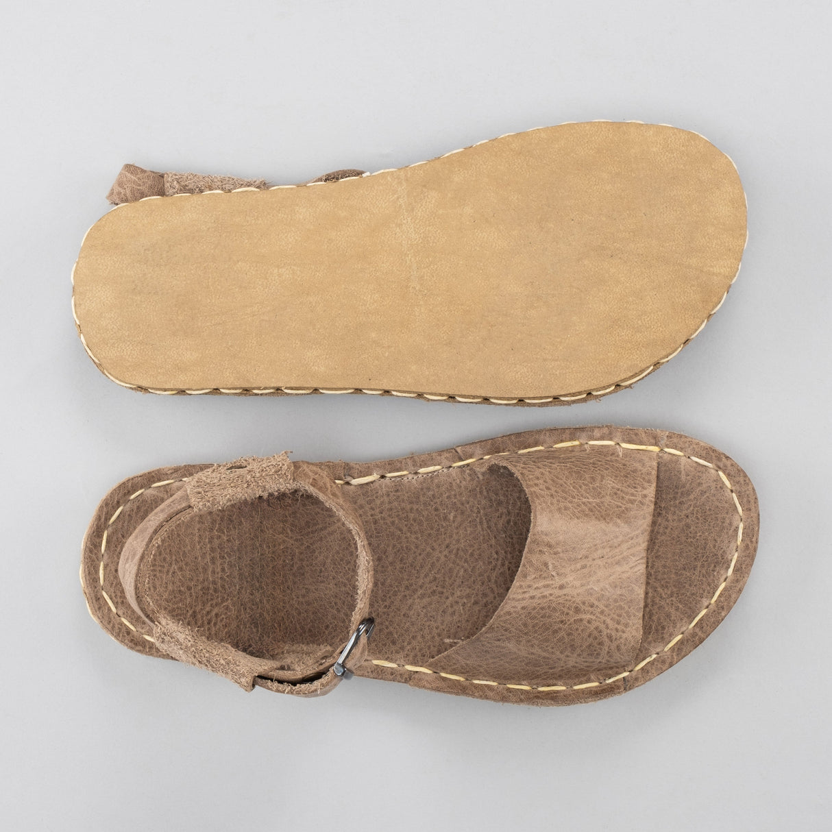 Tan Opened Toe Barefoot Sandals from Atlantis Handmade Shoes