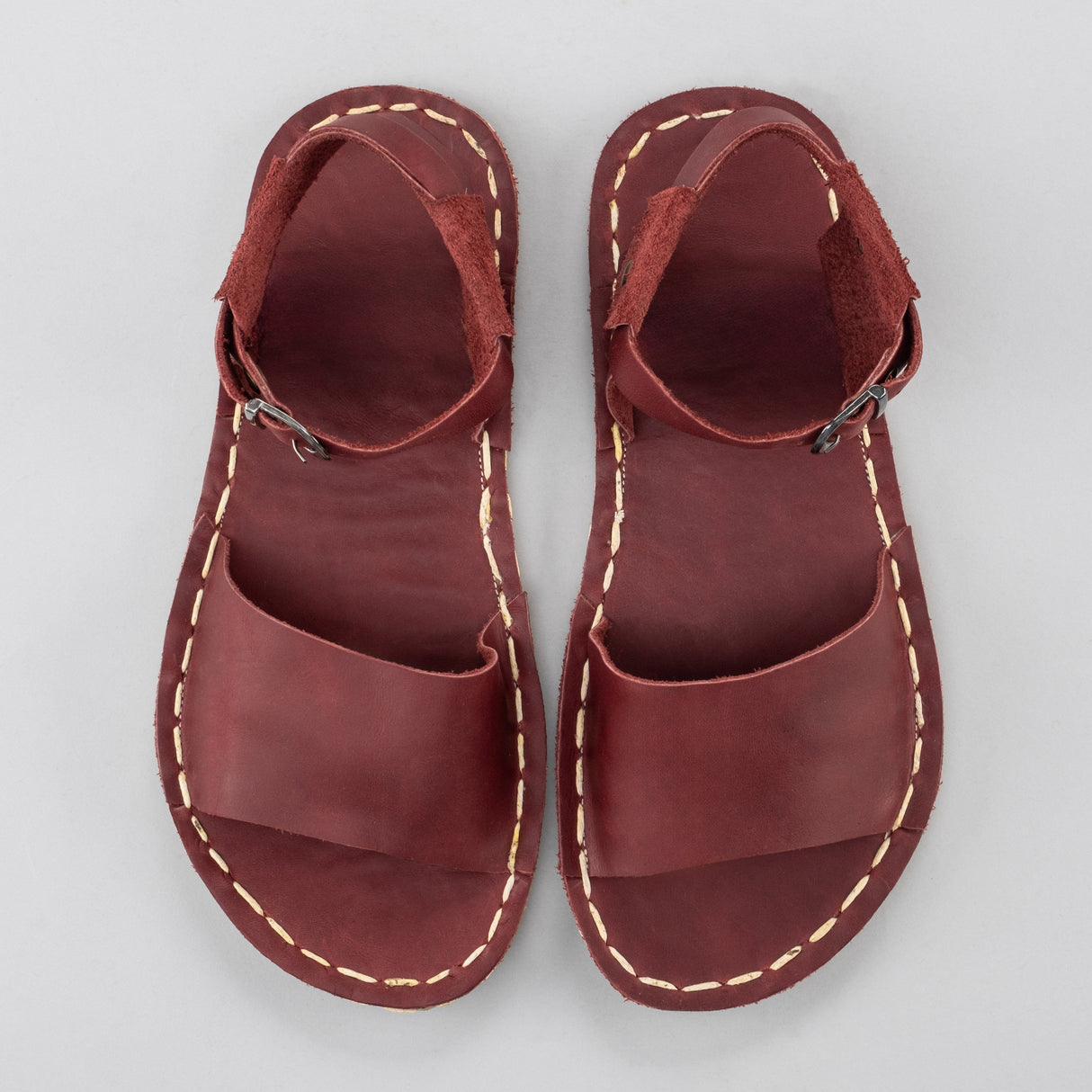Red Opened Toe Barefoot Sandals from Atlantis Handmade Shoes