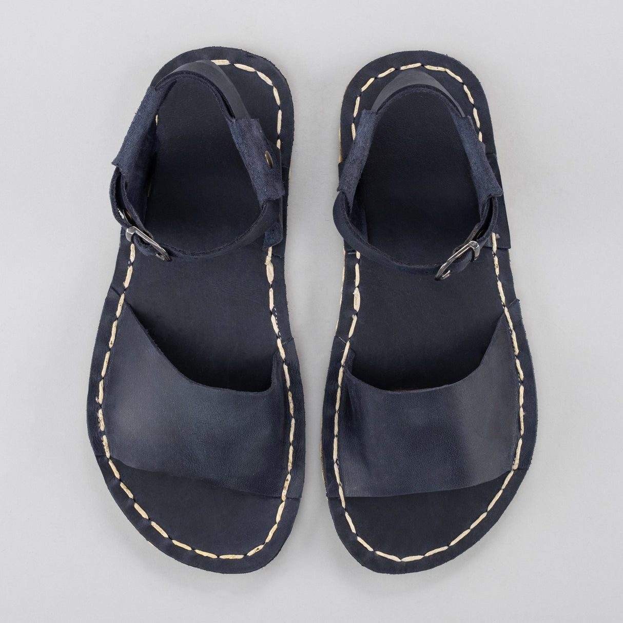 Blue Opened Toe Barefoot Sandals from Atlantis Handmade Shoes