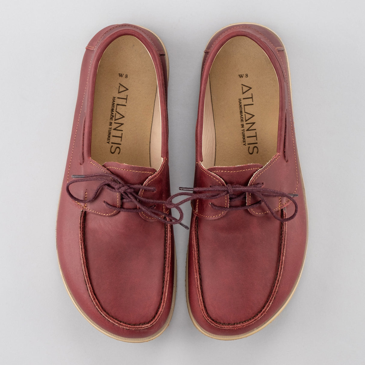 Men's Red Boat Shoes from Atlantis Handmade Shoes