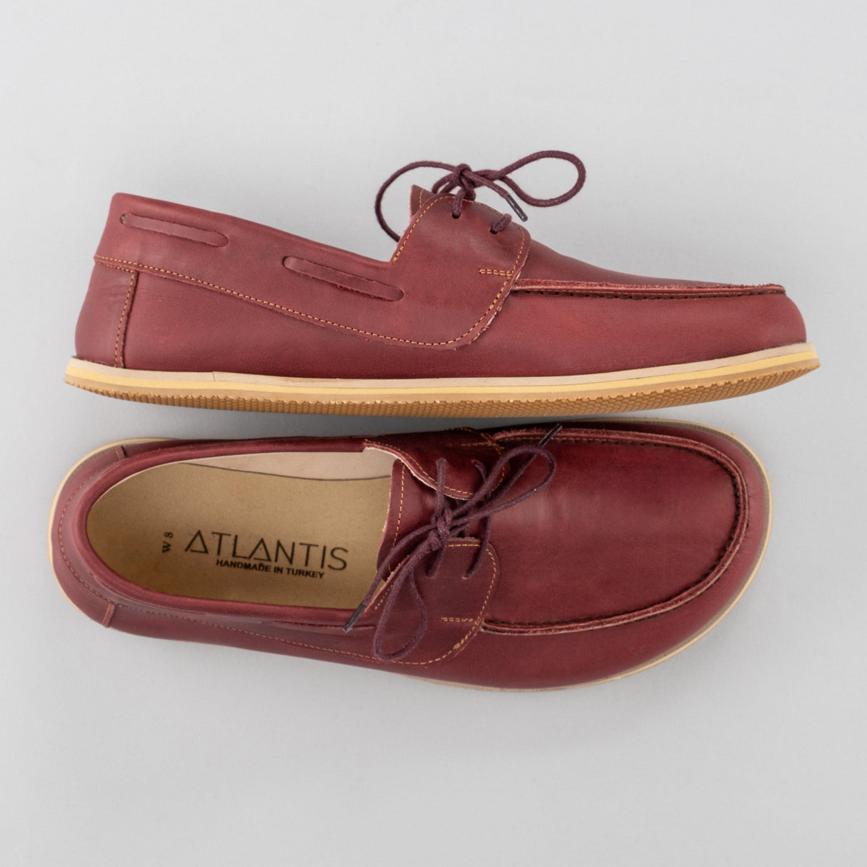 Men's Red Boat Shoes from Atlantis Handmade Shoes