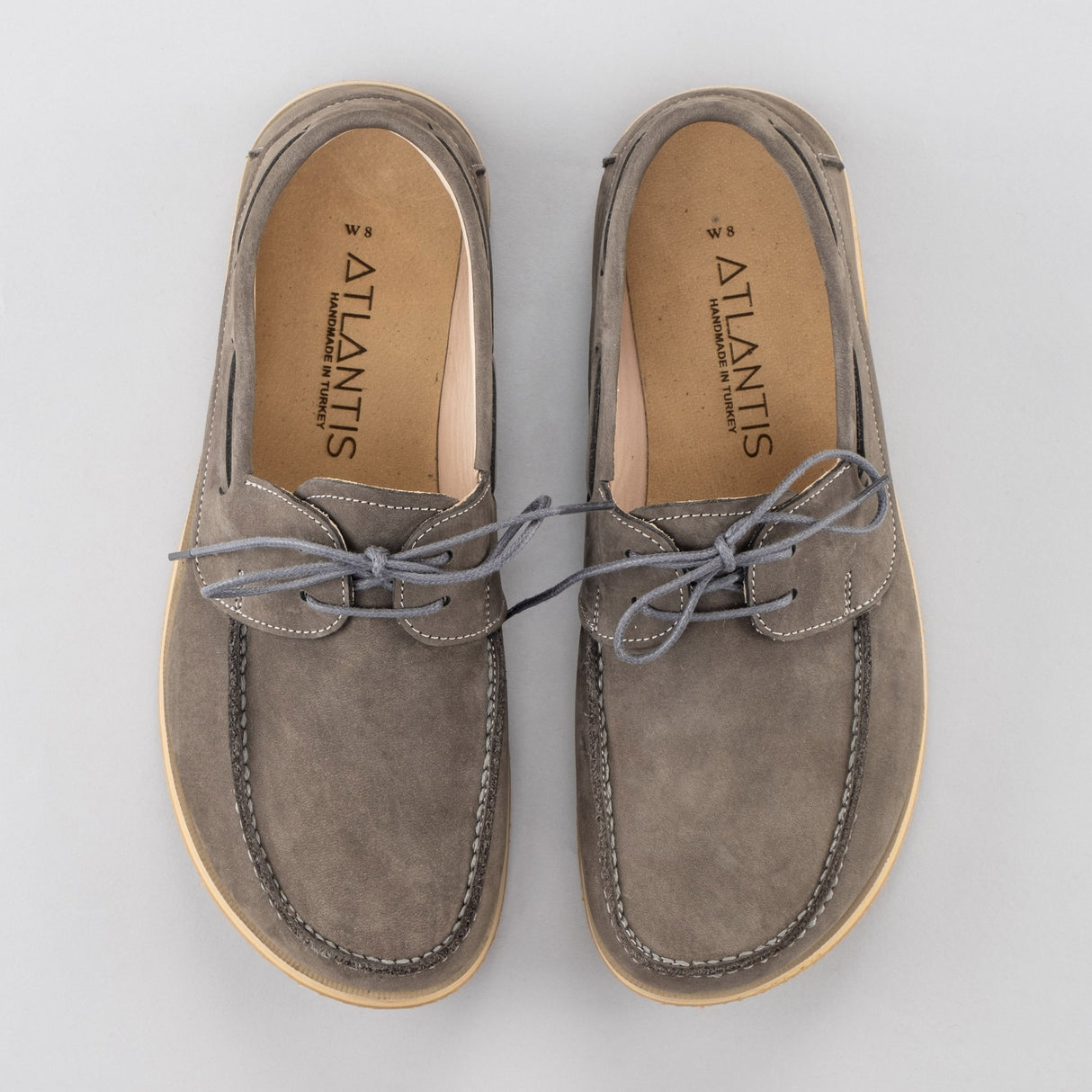 Men's Gray Boat Shoes from Atlantis Handmade Shoes