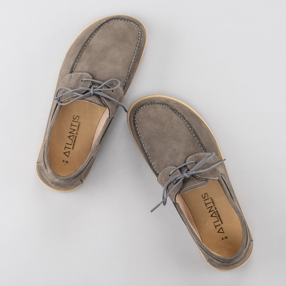 Women's Gray Boat Shoes from Atlantis Handmade Shoes