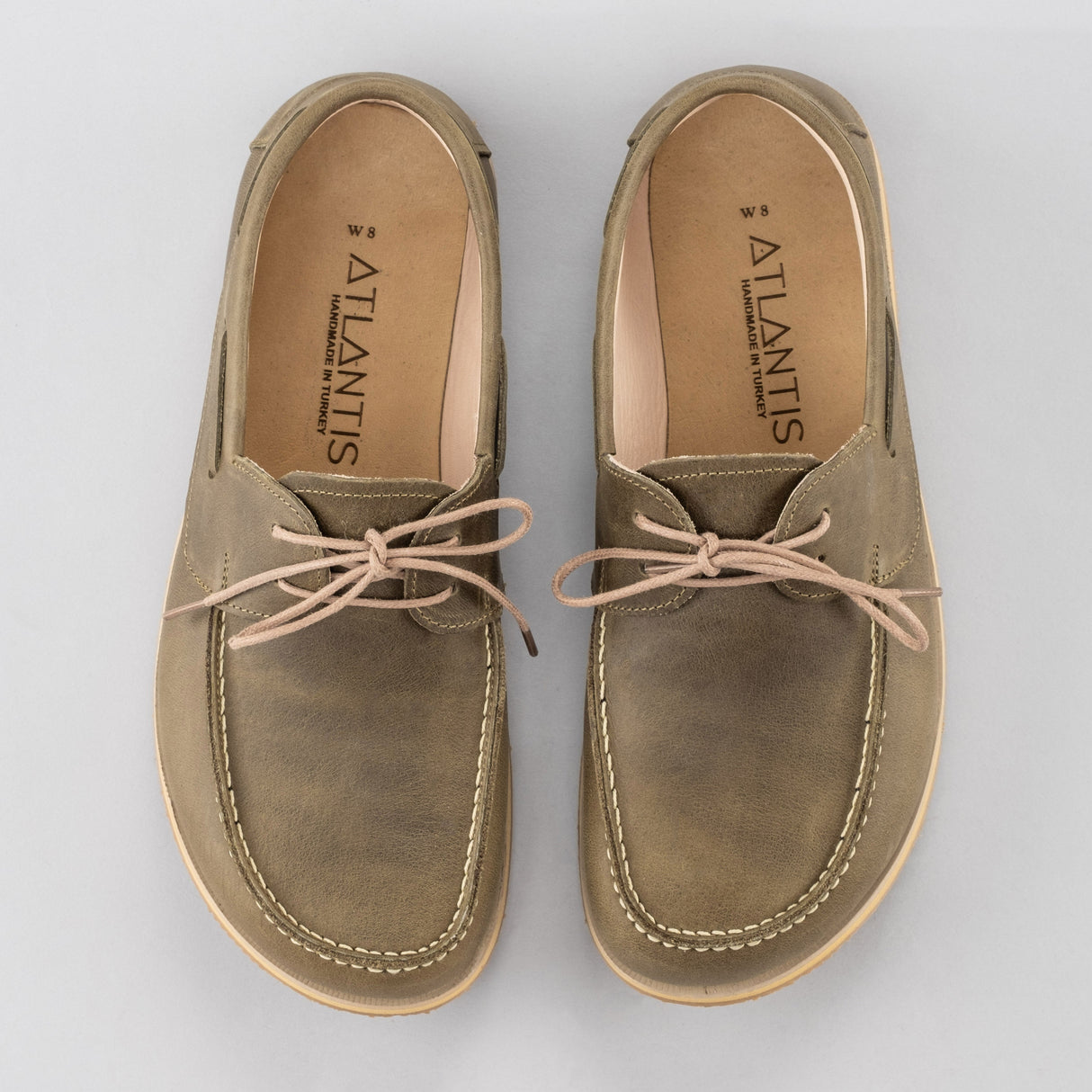 Women's Green Boat Shoes from Atlantis Handmade Shoes