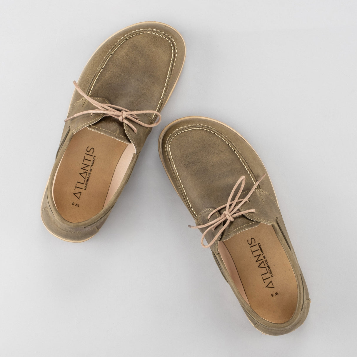 Women's Green Boat Shoes from Atlantis Handmade Shoes