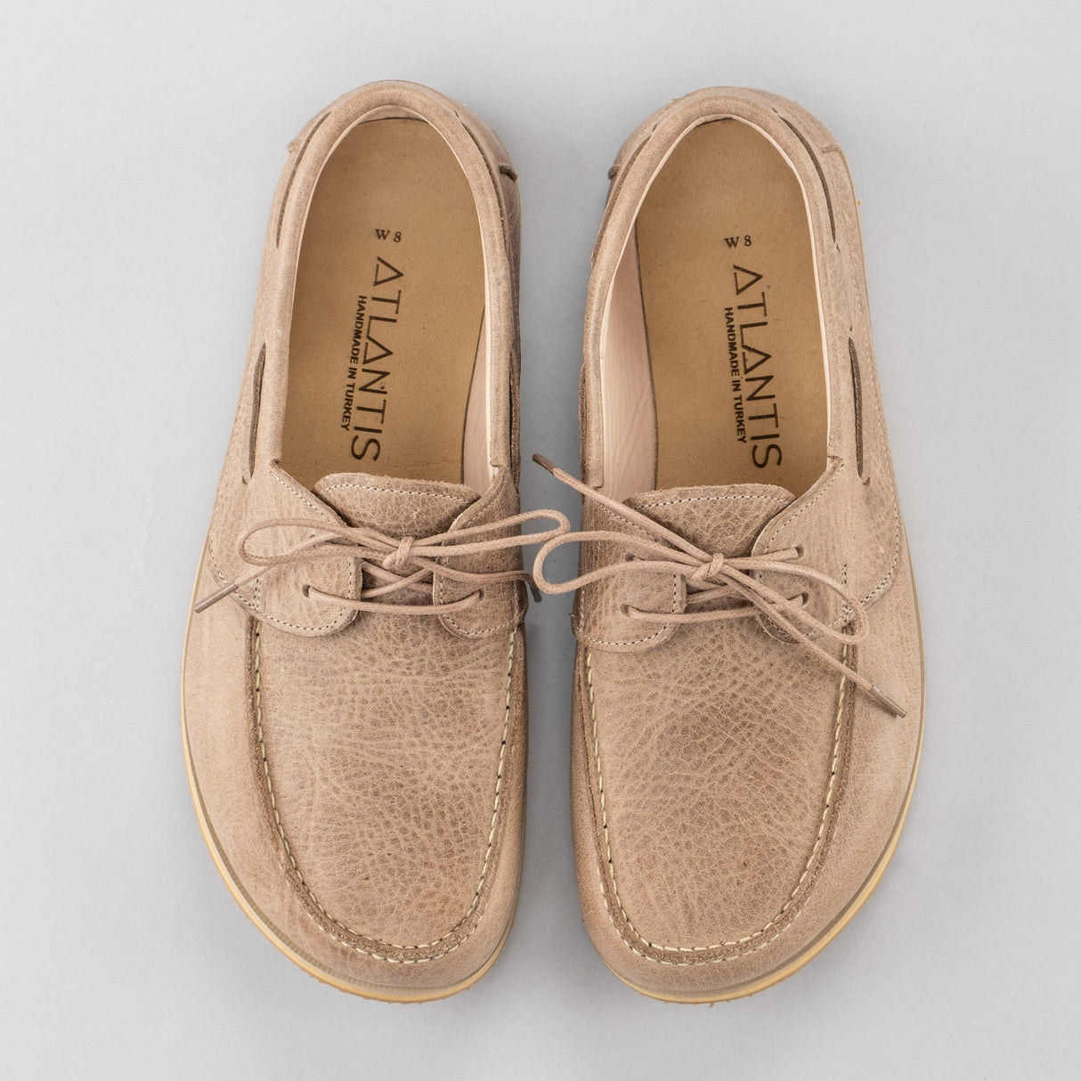 Men's Tan Boat Shoes from Atlantis Handmade Shoes
