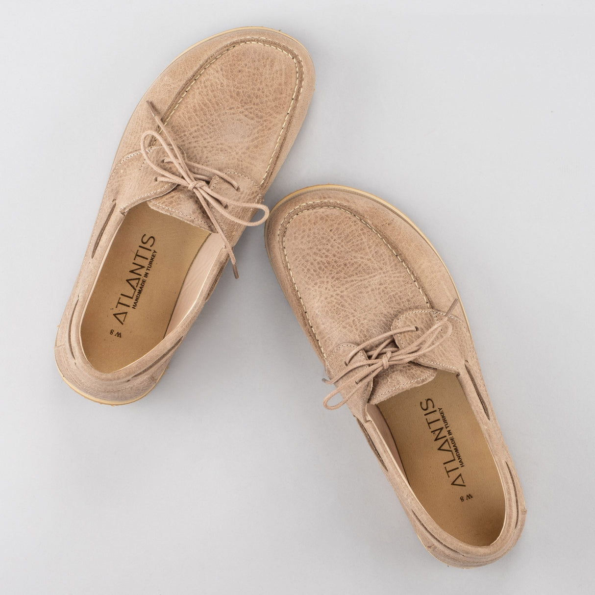 Men's Tan Boat Shoes from Atlantis Handmade Shoes