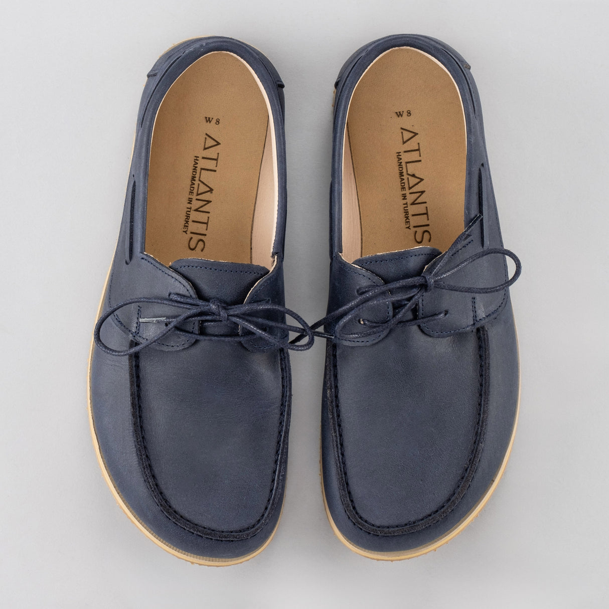 Women's Blue Boat Shoes from Atlantis Handmade Shoes