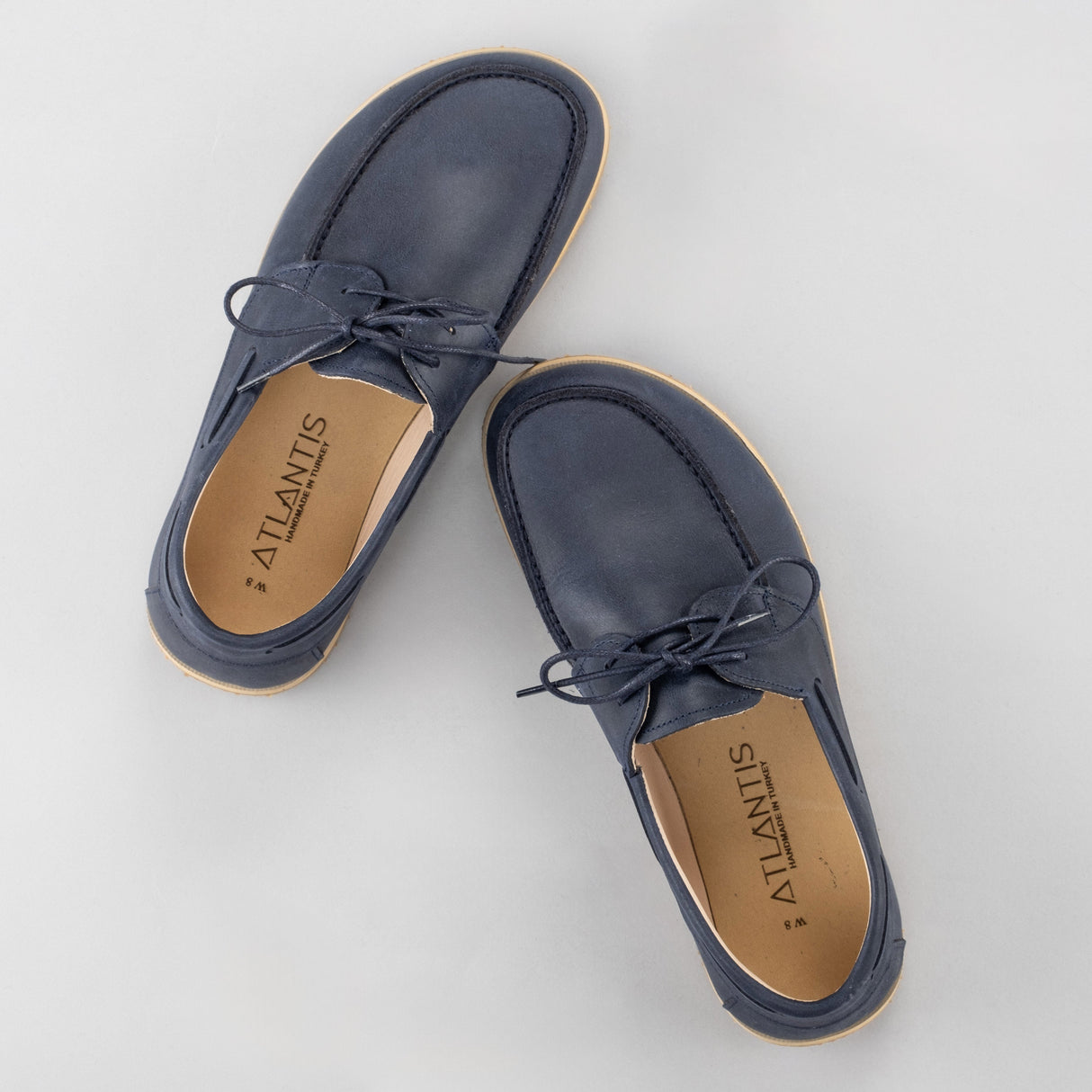 Women's Blue Boat Shoes from Atlantis Handmade Shoes