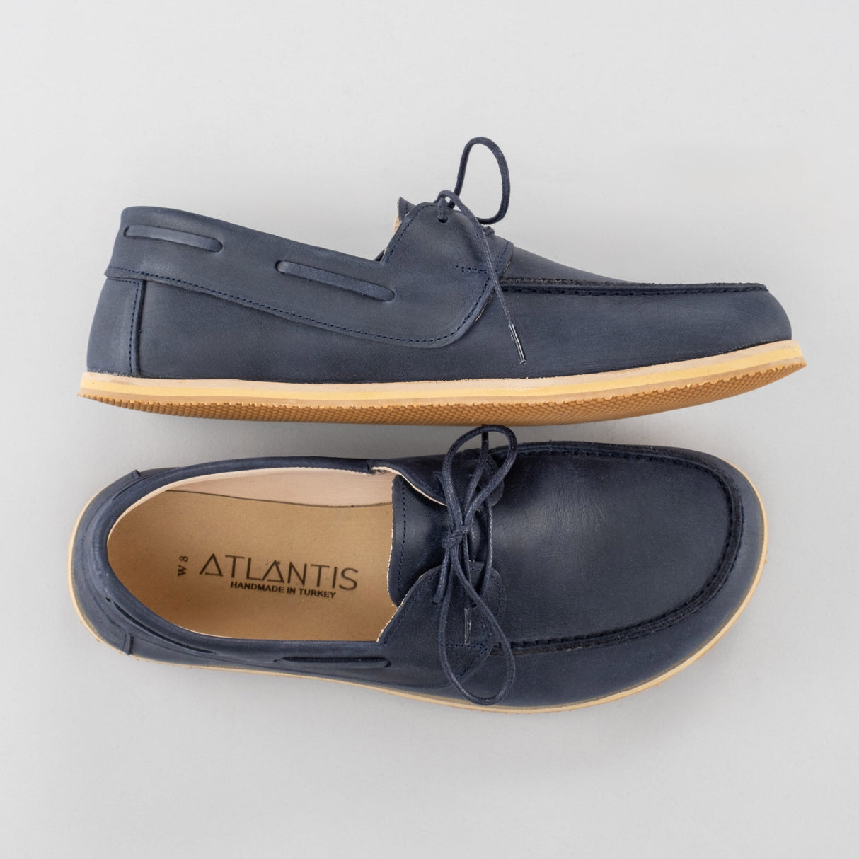 Women's Blue Boat Shoes from Atlantis Handmade Shoes