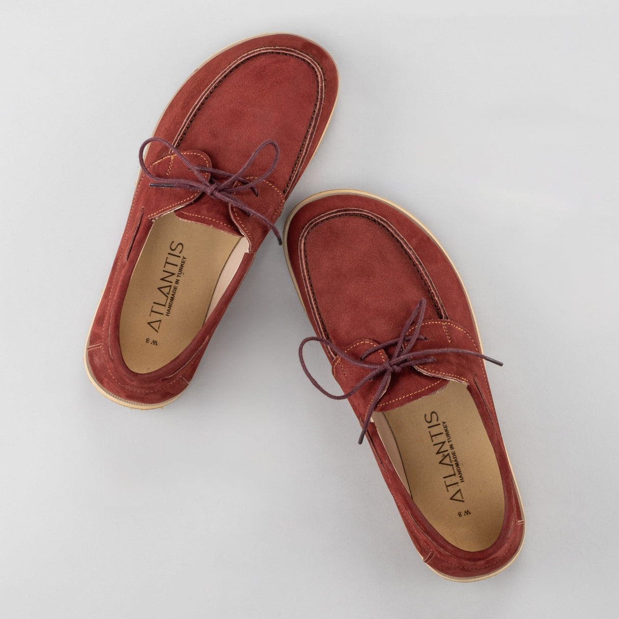 Women's Burgundy Boat Shoes from Atlantis Handmade Shoes