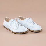 Men's White Barefoot Sneakers from Atlantis Handmade Shoes