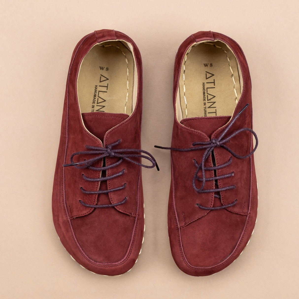 Men's Burgundy Barefoot Sneakers from Atlantis Handmade Shoes